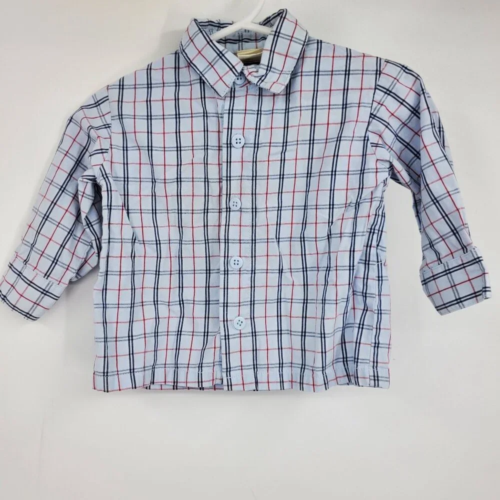 Disney Classic Pooh Plaid Button Down Shirt and Corduroy Vest‎ Size 9 Month